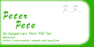 peter pete business card